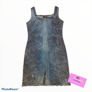 THRILL Denim on Denim Zipper Tank Jean Dress